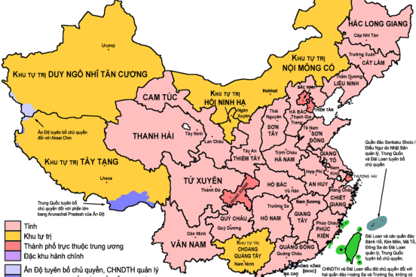 Danh sách 34 tỉnh thành của Trung Quốc